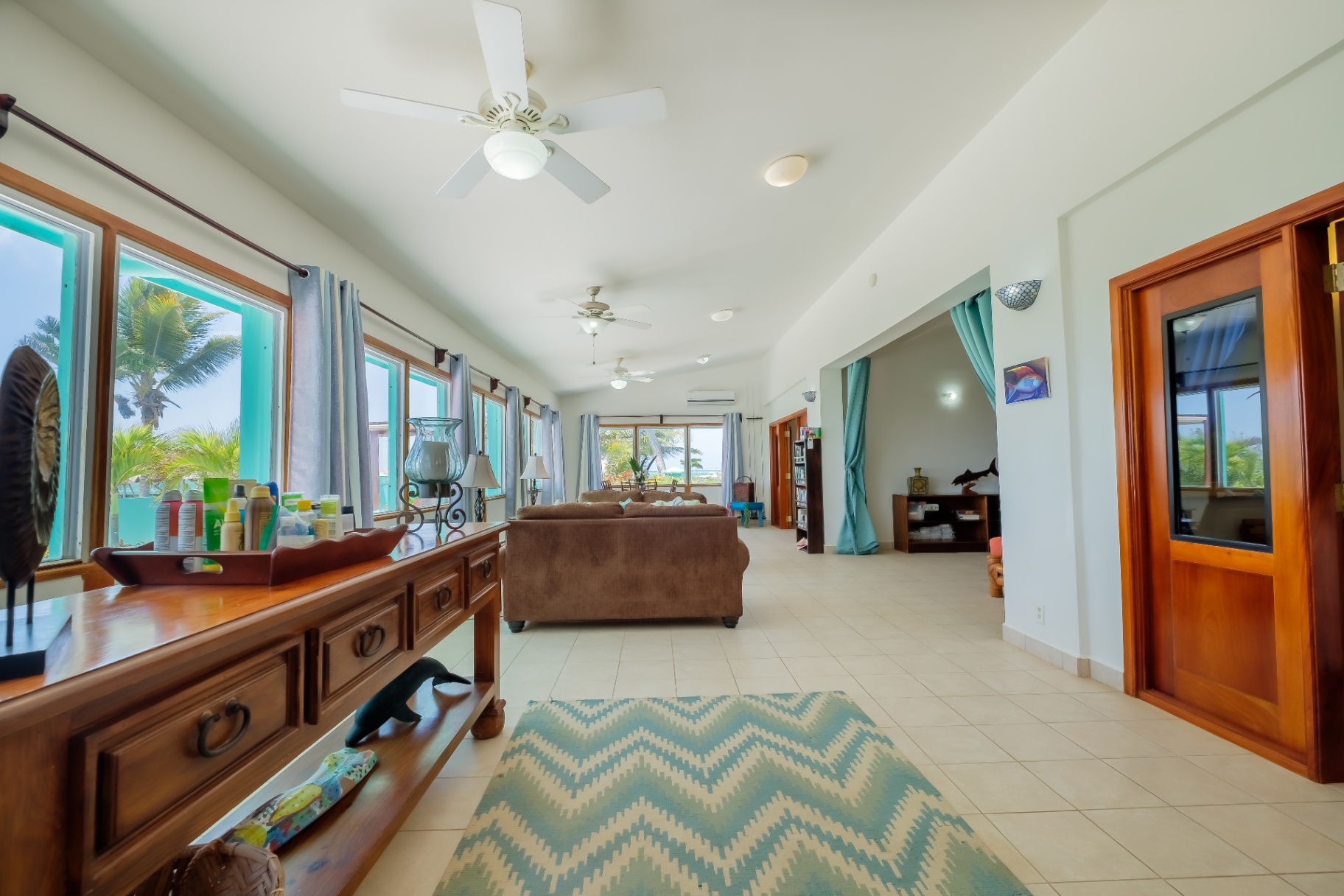 Entry hall looking through the beachfront great room