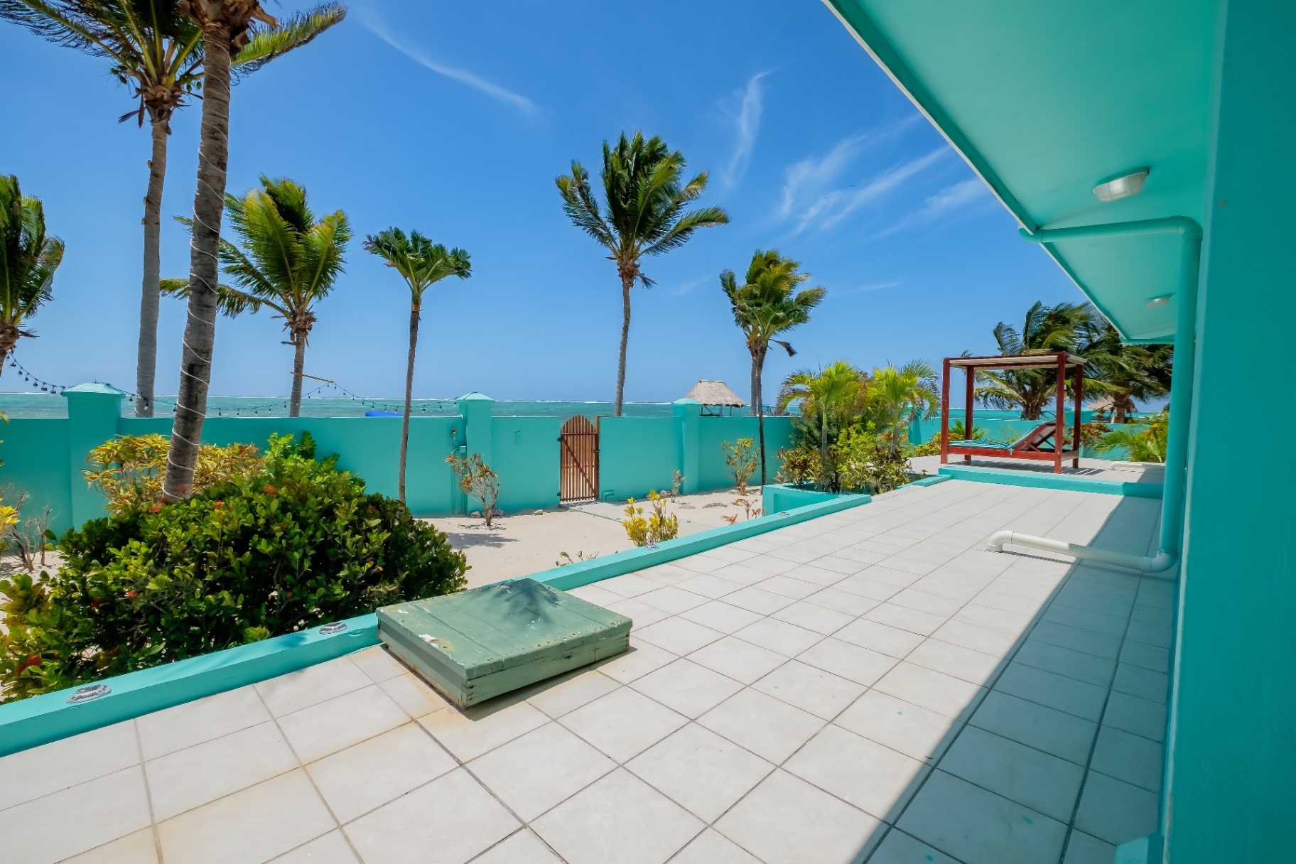 Sea-view terrace looking out to the reef