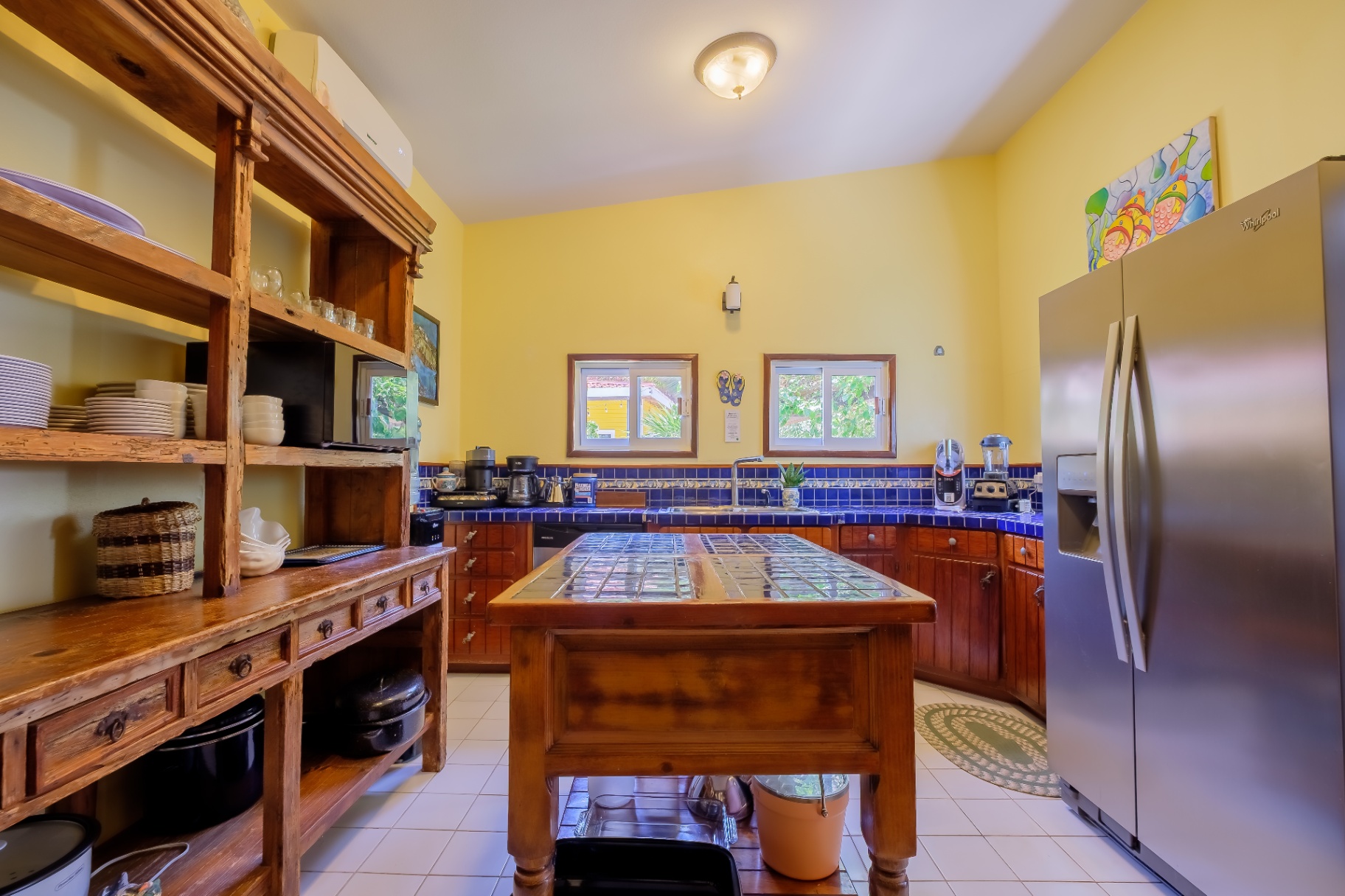 Kitchen island and pantry shelving